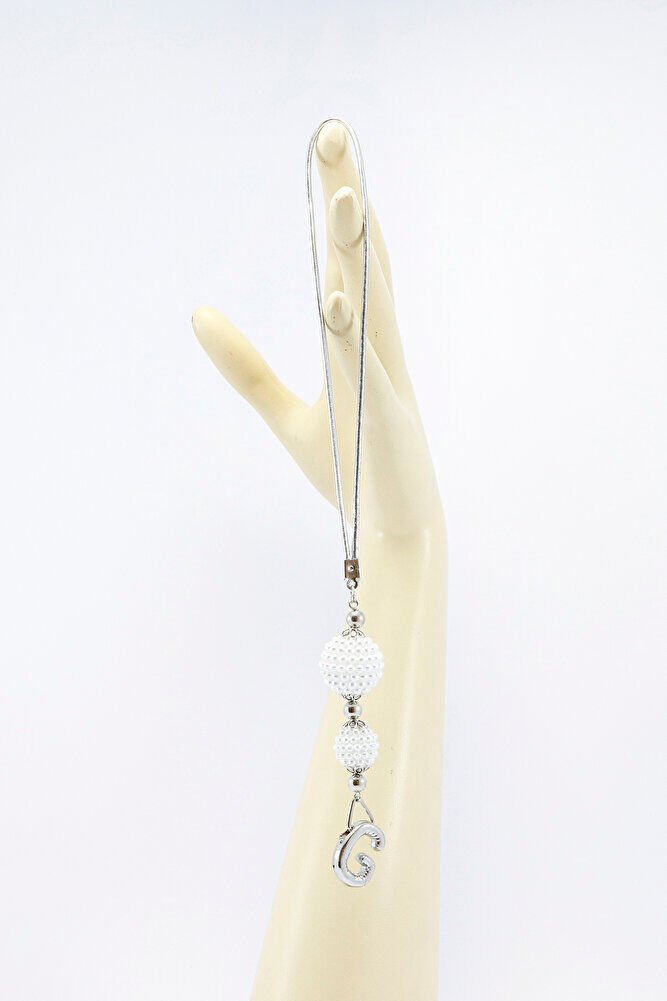 İncili Harfli Dikiz Ayna Süsü G Harfi, Gümüş Renkli Hediyelik Yeni Araba Hediyesi