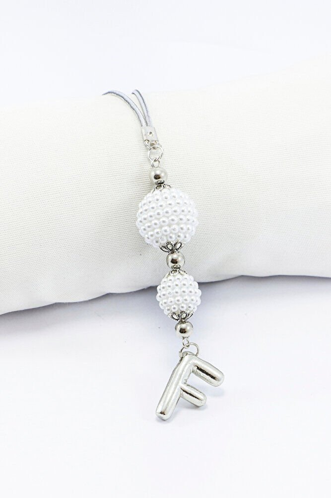 İncili Harfli Dikiz Ayna Süsü FEN06968 Harfi, Gümüş Renkli Hediyelik Yeni Araba Hediyesi