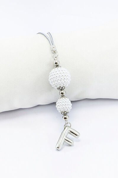 İncili Harfli Dikiz Ayna Süsü FEN06968 Harfi, Gümüş Renkli Hediyelik Yeni Araba Hediyesi