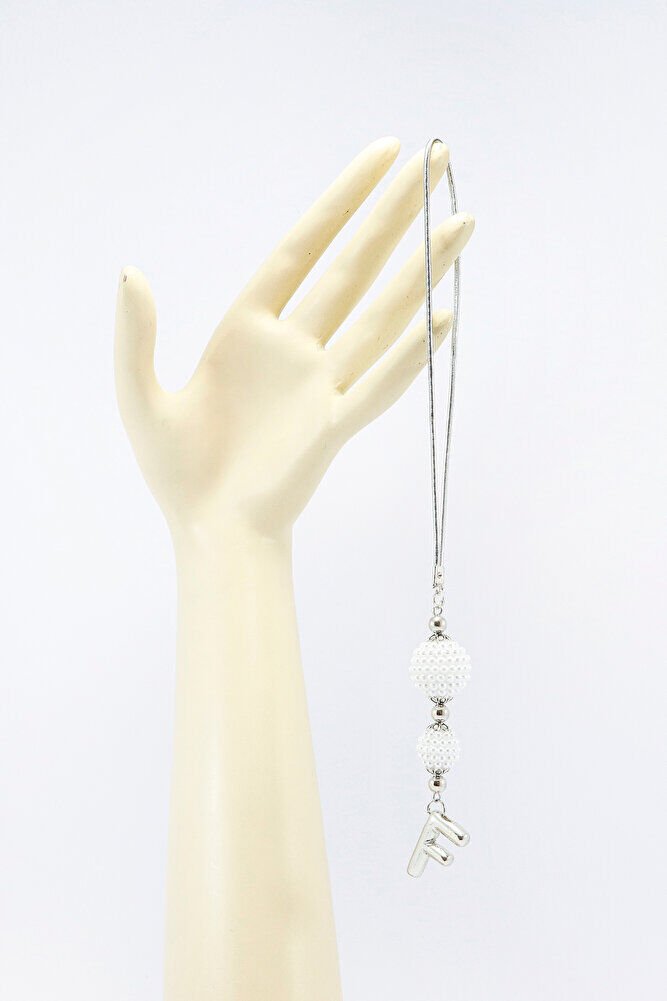 İncili Harfli Dikiz Ayna Süsü FEN06968 Harfi, Gümüş Renkli Hediyelik Yeni Araba Hediyesi