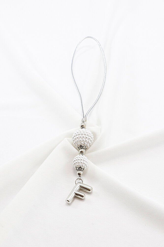 İncili Harfli Dikiz Ayna Süsü FEN06968 Harfi, Gümüş Renkli Hediyelik Yeni Araba Hediyesi