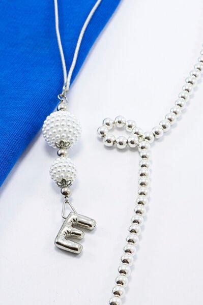 İncili Harfli Dikiz Ayna Süsü E Harfi, Gümüş Renkli Hediyelik Yeni Araba Hediyesi