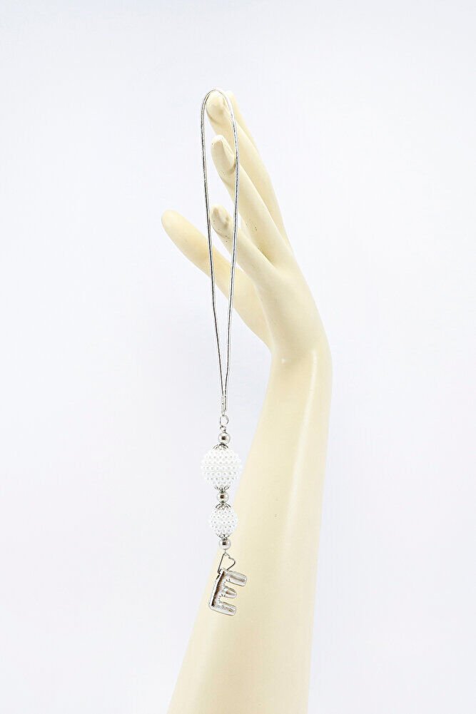 İncili Harfli Dikiz Ayna Süsü E Harfi, Gümüş Renkli Hediyelik Yeni Araba Hediyesi