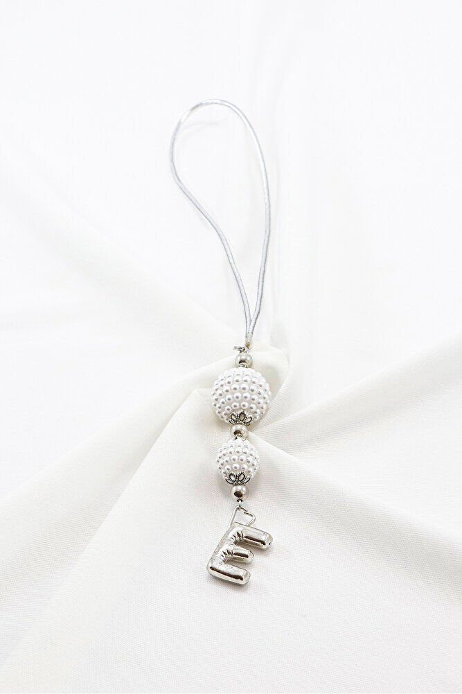 İncili Harfli Dikiz Ayna Süsü E Harfi, Gümüş Renkli Hediyelik Yeni Araba Hediyesi