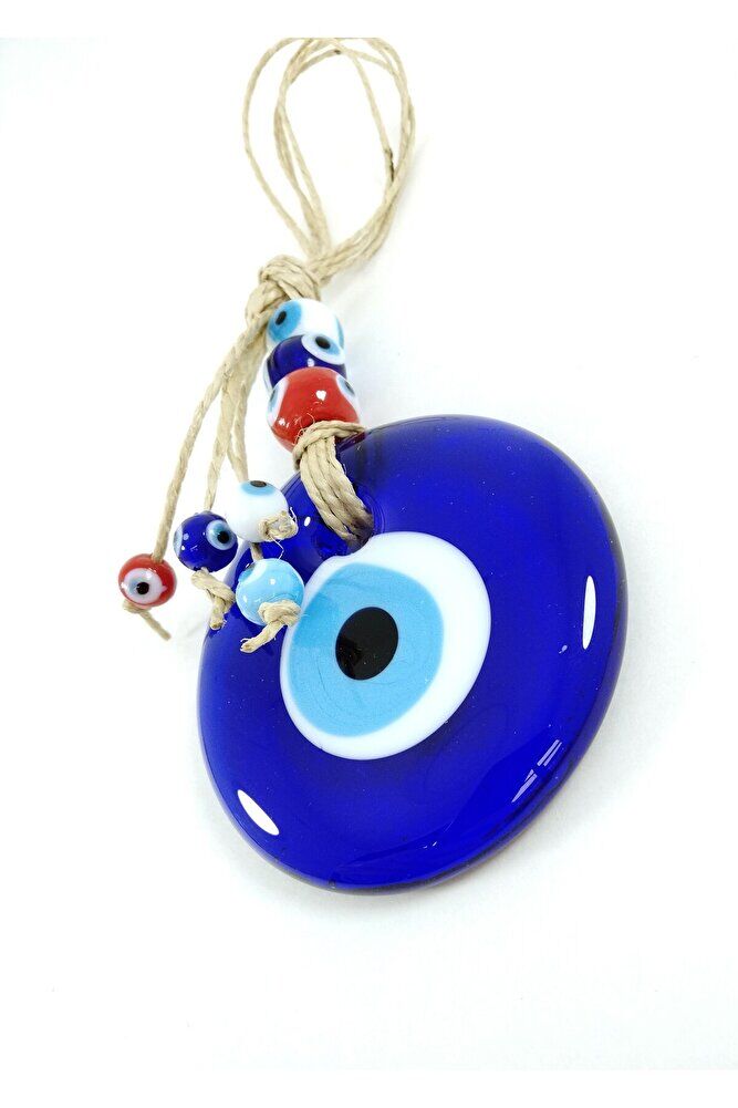 Renkli Boncuklu Nazar Boncuğu El Yapımı 5 Cm Cam Duvar Dekoru Hediyelik Eşya