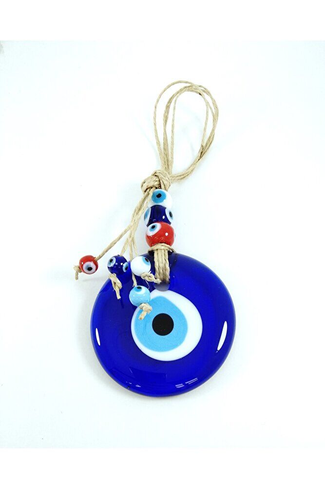 Renkli Boncuklu Nazar Boncuğu El Yapımı 5 Cm Cam Duvar Dekoru Hediyelik Eşya