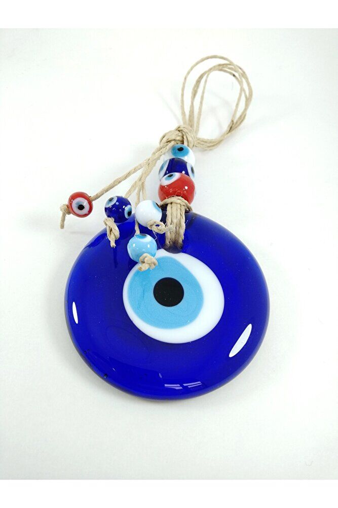 Renkli Boncuklu Nazar Boncuğu El Yapımı 5 Cm Cam Duvar Dekoru Hediyelik Eşya