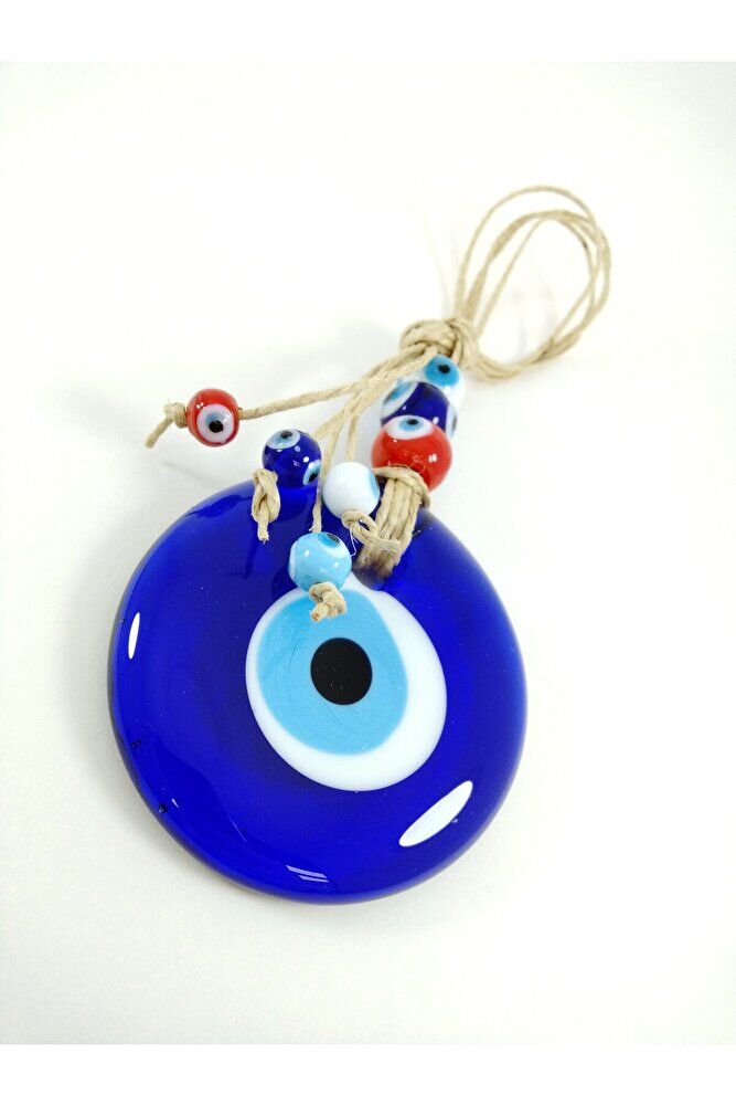 Renkli Boncuklu Nazar Boncuğu El Yapımı 5 Cm Cam Duvar Dekoru Hediyelik Eşya