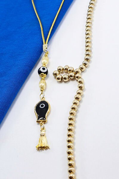 Siyah Cam Balık Siyah Cam Nazar Boncuğu Araba Dikiz Ayna Süsü, Gold Renkli Lüks Araç Süsü