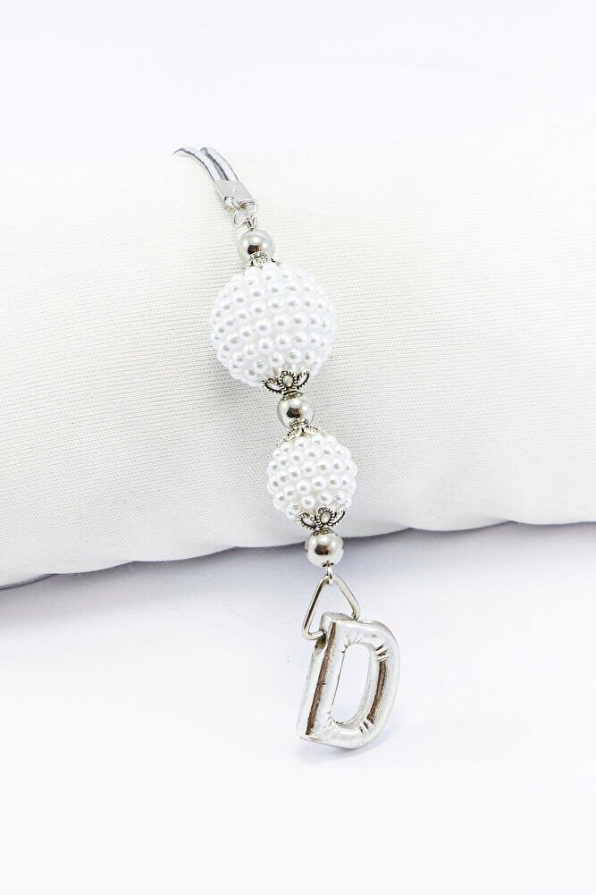 İncili Harfli Dikiz Ayna Süsü D Harfi, Gümüş Renkli Hediyelik Yeni Araba Hediyesi