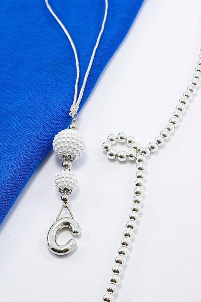 İncili Harfli Dikiz Ayna Süsü C Harfi, Gümüş Renkli Hediyelik Yeni Araba Hediyesi