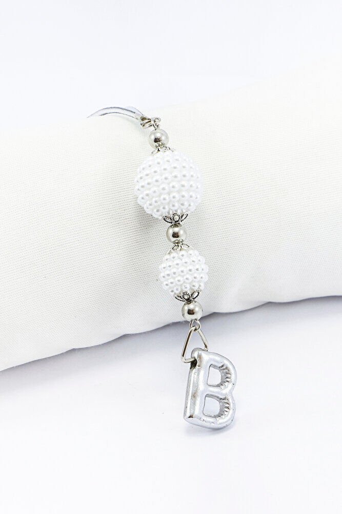 İncili Harfli Dikiz Ayna Süsü B Harfi, Gümüş Renkli Hediyelik Yeni Araba Hediyesi