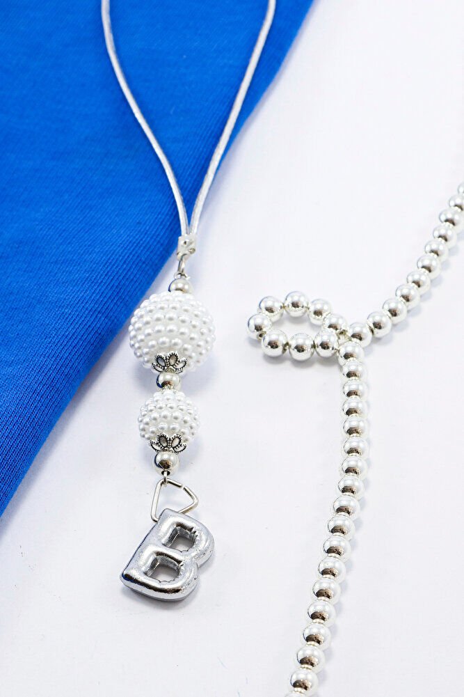 İncili Harfli Dikiz Ayna Süsü B Harfi, Gümüş Renkli Hediyelik Yeni Araba Hediyesi