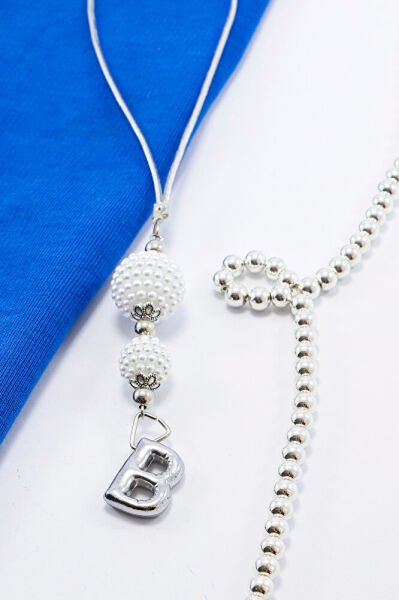 İncili Harfli Dikiz Ayna Süsü B Harfi, Gümüş Renkli Hediyelik Yeni Araba Hediyesi