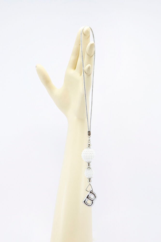 İncili Harfli Dikiz Ayna Süsü B Harfi, Gümüş Renkli Hediyelik Yeni Araba Hediyesi