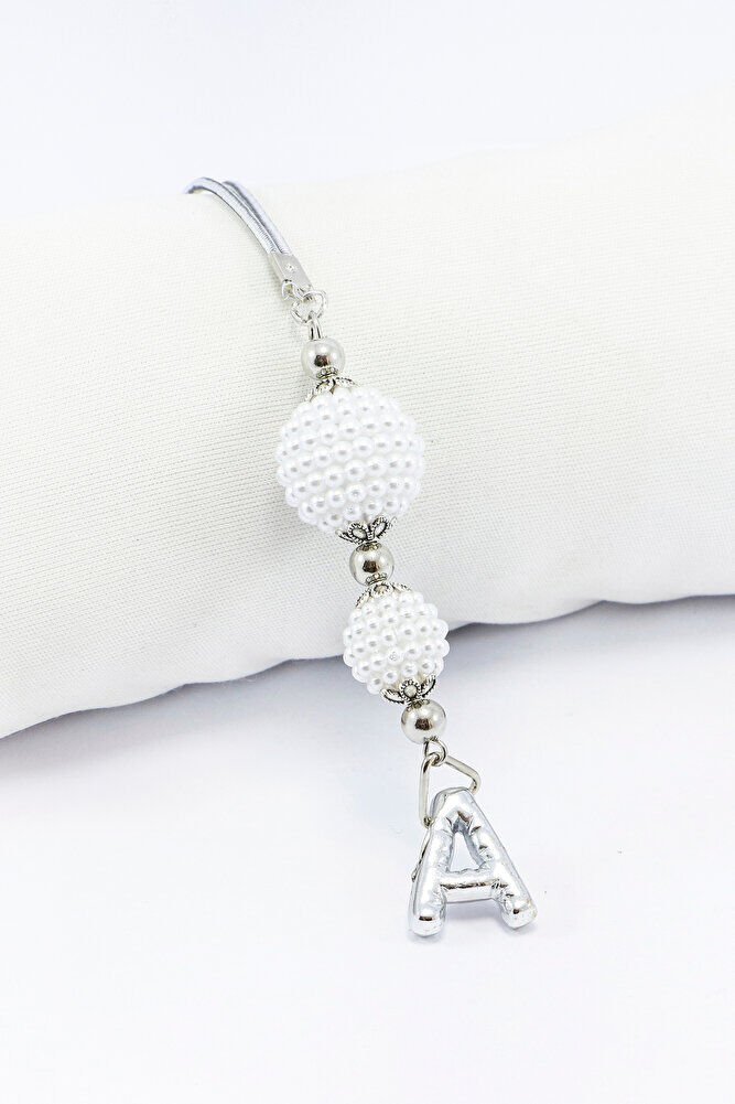 İncili Harfli Dikiz Ayna Süsü A Harfi, Gümüş Renkli Hediyelik Yeni Araba Hediyesi