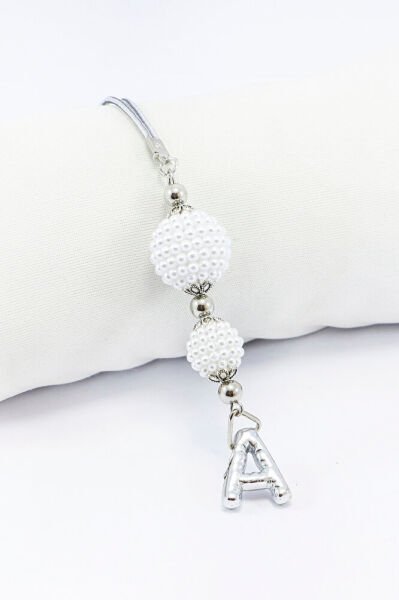 İncili Harfli Dikiz Ayna Süsü A Harfi, Gümüş Renkli Hediyelik Yeni Araba Hediyesi