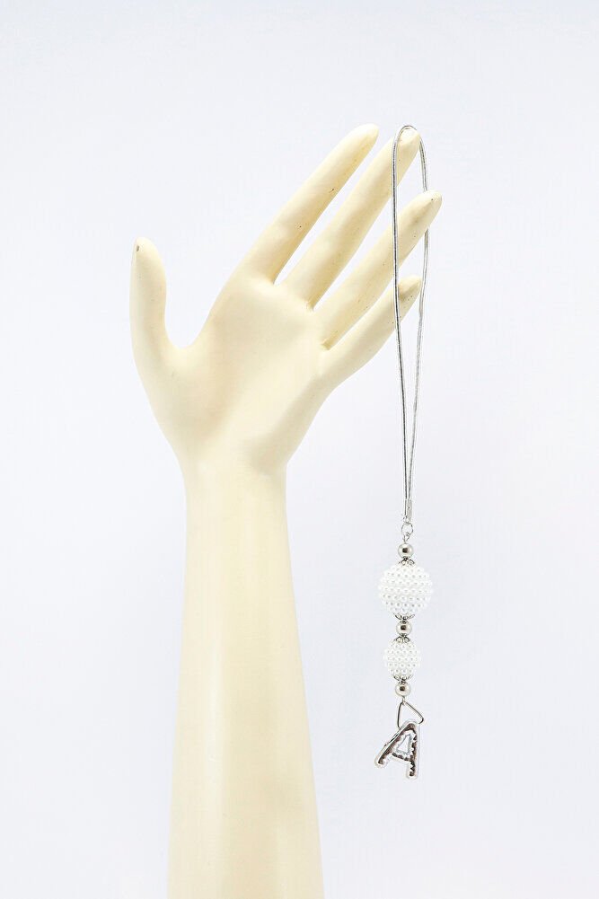 İncili Harfli Dikiz Ayna Süsü A Harfi, Gümüş Renkli Hediyelik Yeni Araba Hediyesi