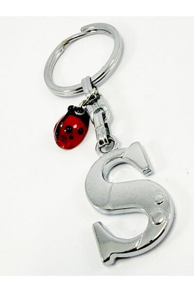 Metal S Harfi Anahtarlık Cam Ugur Böceği