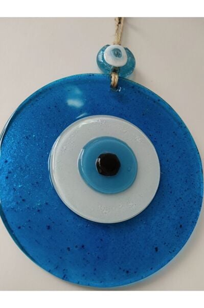 Turkuaz El Yapımı Cam Nazar Boncuğu 12 Cm