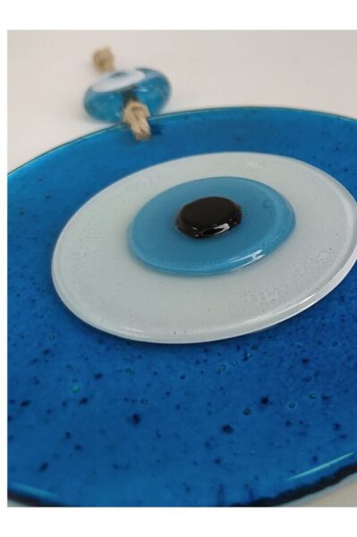 Turkuaz El Yapımı Cam Nazar Boncuğu 12 Cm