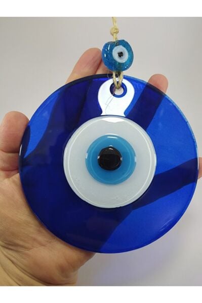 Mavi El Yapımı Cam Boncuk Nazar Boncuğu 12 Cm