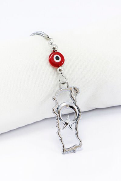 Dikiz Ayna Süsü, Ajurlu Metal Türkiye Haritası, Kırmızı Cam Nazar Boncuklu