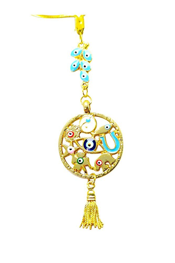 Rengarenk Hayat Ağacı Turkuaz Salkım Nazar Püsküllü Araba Dikiz Ayna Süsü, Lüks Yeni Araba Hediyesi