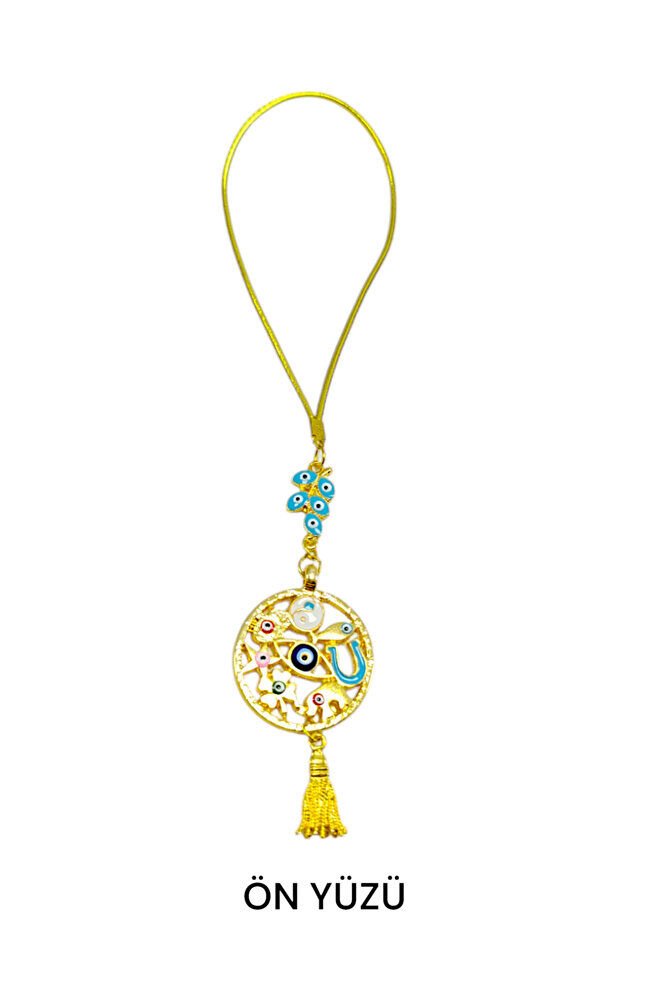 Rengarenk Hayat Ağacı Turkuaz Salkım Nazar Püsküllü Araba Dikiz Ayna Süsü, Lüks Yeni Araba Hediyesi