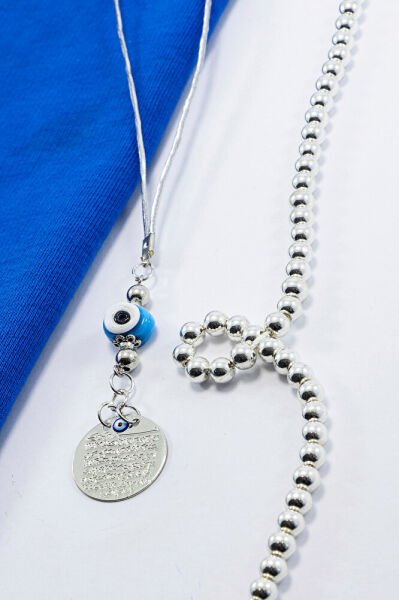 Minik Mavi Cam Danagözü Nazar Boncuğu Küçük Metal Ayetel Kürsi Araba Dikiz Ayna Süsü