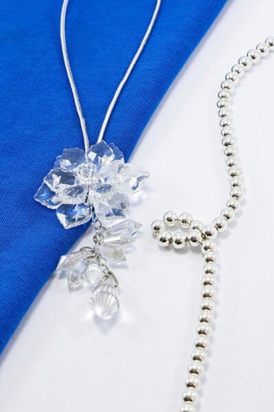 Gelin Arabası Dikiz Ayna Süsü Kristal Salkımlı Gül, Transparan Parlak Lüks Gelin Süsü