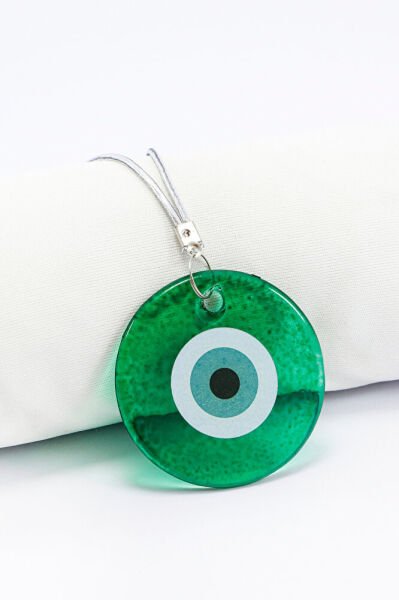 El Yapımı Yeşil Cam Nazar Boncuğu Dikiz Ayna Süsü, Hediyelik Araba Hediyesi