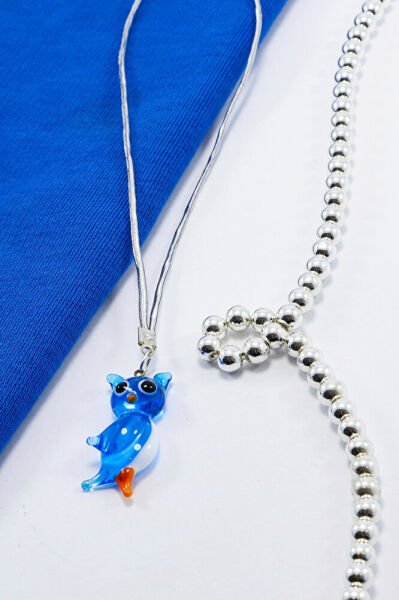 El Yapımı Murano Cam Turkuaz BaykuşAraba Dikiz Ayna Süsü, Lüks Yeni Araba Hediyesi