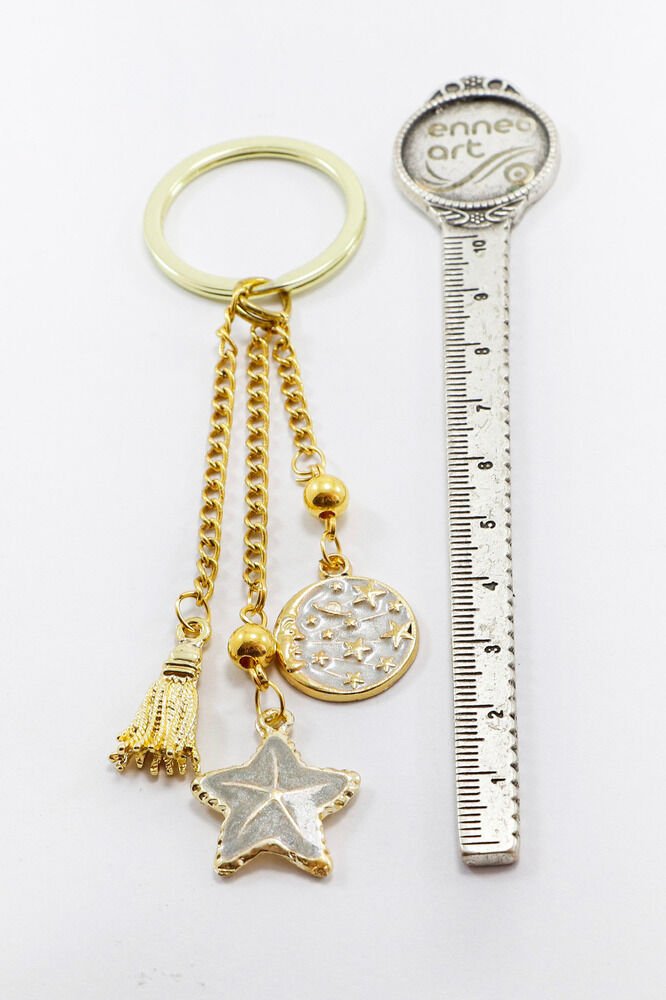 Gold Renkli Sedefli Yıldız Salkım Kabuklu Anahtarlık, Hediyelik Çanta Süsü