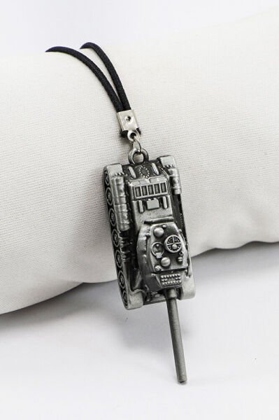 Siyah Eskitmeli Renk Metal Tank Figürlü Dikiz Ayna Süsü, Hediyelik Yeni Araba Hediyesi