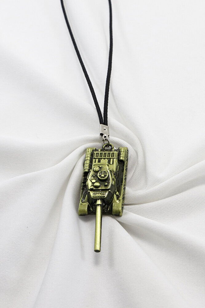 Hâki Renkli Metal Tank Figürlü Dikiz Ayna Süsü, Hediyelik Yeni Araba Hediyesi