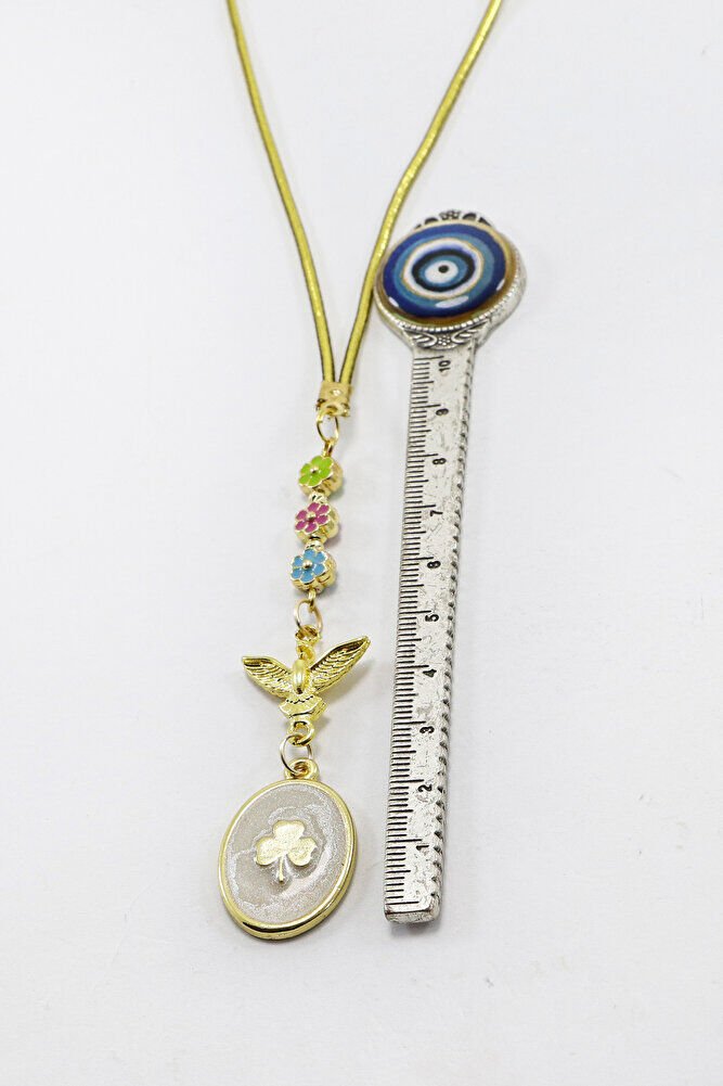 Kuşlu Küçük Renkli Çiçekli Sedefli Yonca Dikiz Ayna Süsü, Yeni Araba Hediyesi