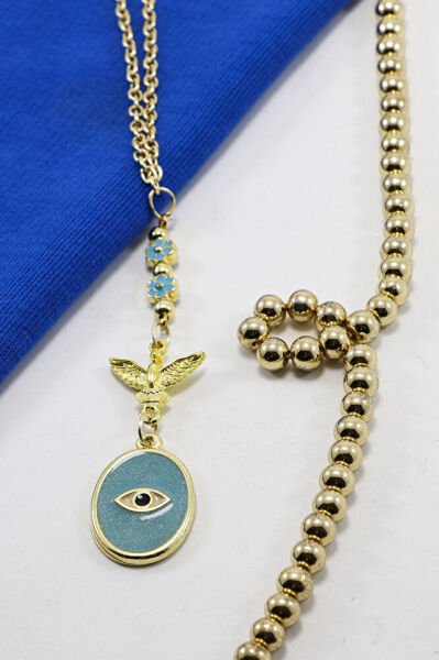 Kuşlu Küçük Çiçekli Mavi Sedefli Gözlü Dikiz Ayna Süsü, Yeni Araba Hediyesi