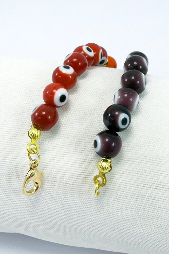 Renkli El Yapımı Cam Nazar Boncuklu Kolye, Hediyelik Renkli Bijuteri Takı