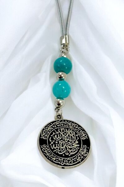 Turkuaz Doğal Taşlı Mührü Şerif Araba Dikiz Ayna Süsü