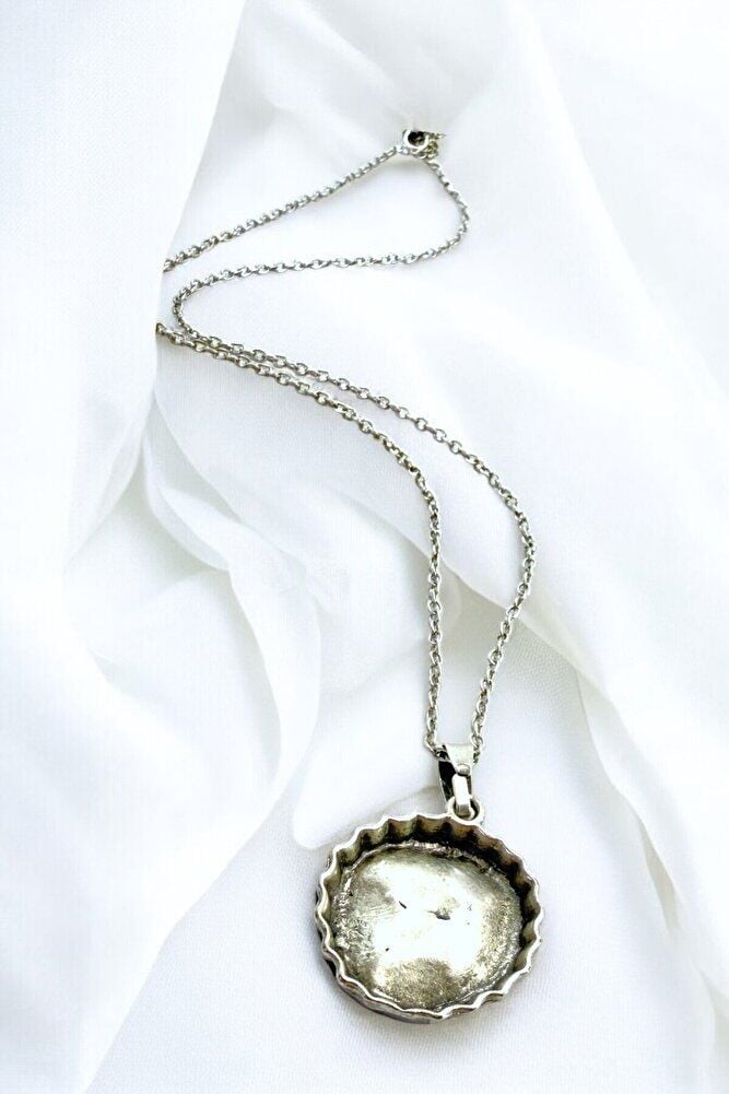 Gümüş Renkli Eskitme Metal Gazaoz Kapağı Kolye, Hediyelik Gazoz Kapaklı Kolye