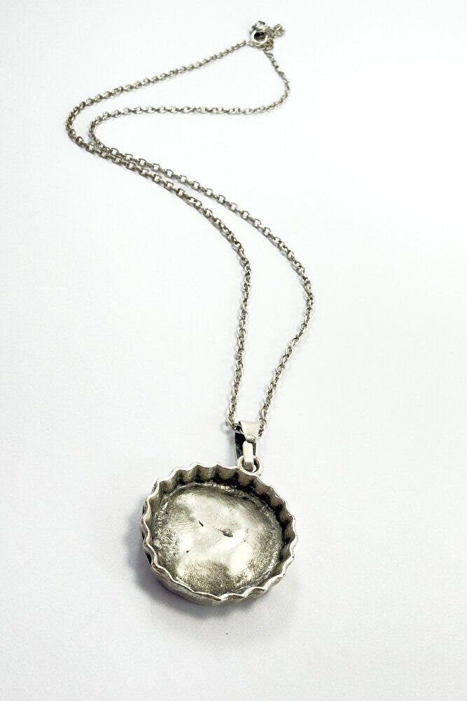 Gümüş Renkli Eskitme Metal Gazaoz Kapağı Kolye, Hediyelik Gazoz Kapaklı Kolye