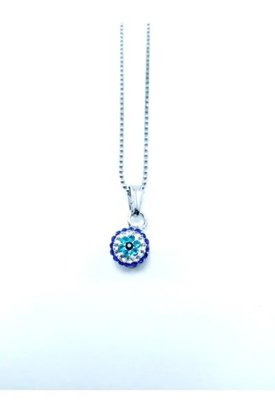 Nazar Boncuğu Kolye Zirkon Taşlı Bujiteri Takı