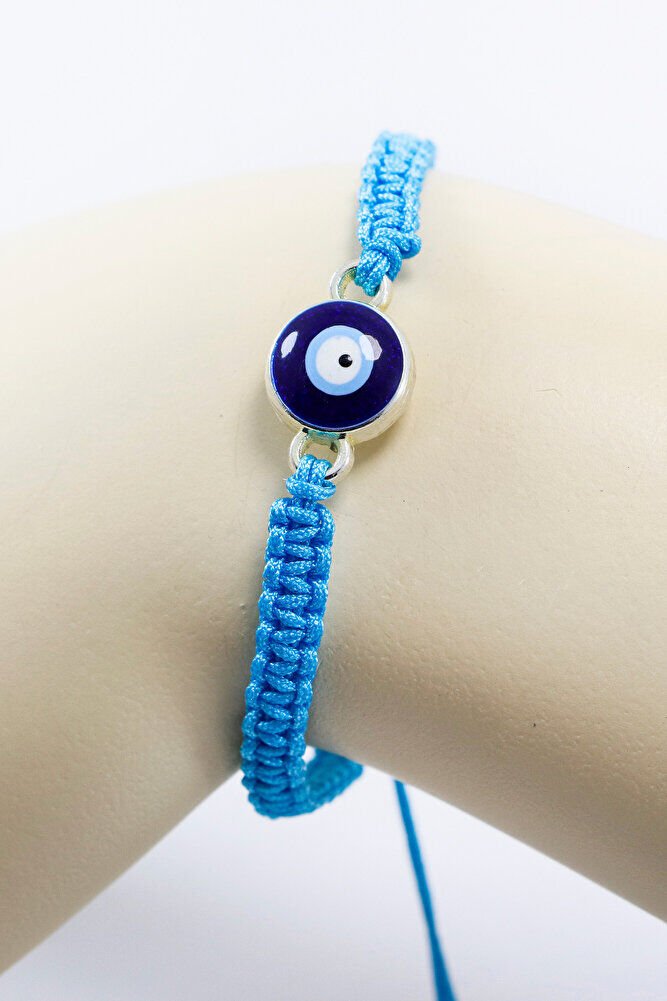 Turquoise Color Evil Eye Beaded Elevator Bracelet, Gift Bracelet