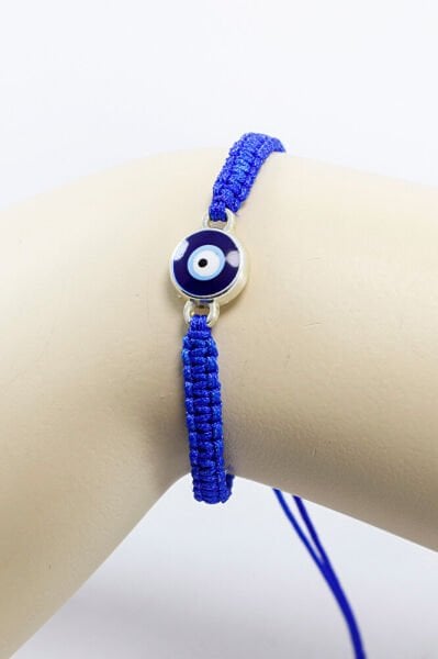 Dark Blue Evil Eye Beaded Elevator Bracelet, Gift Bracelet