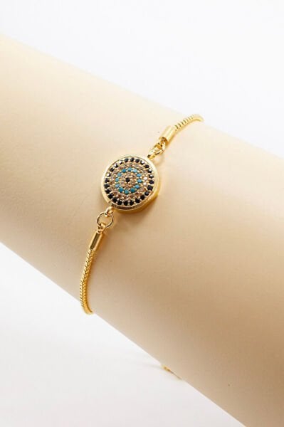 Adjustable Shiny Zircon Stone Evil Eye Bracelet, Gift Evil Eye Bracelet