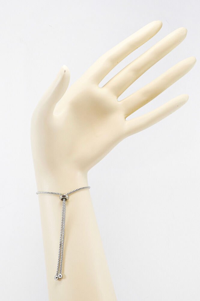 Gümüş Renk Ayarlanabilir Nazarlı Parlak Taşlı Hamse Eli Bileklik, Hediyelik Fatıma Ana Bileklik