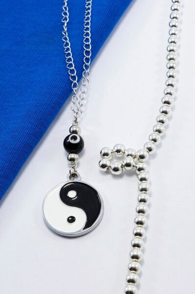 Metal Yin Yang Siyah Cam Nazar Boncuğu Araba Dikiz Ayna Süsü, zincirli Yeni Araba Hediyesi