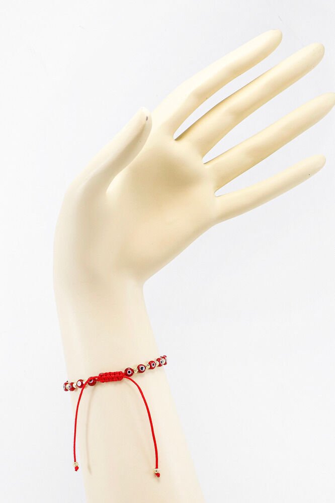 Elevator Red Glass Evil Eye Beaded Bracelet, Gift Bracelet