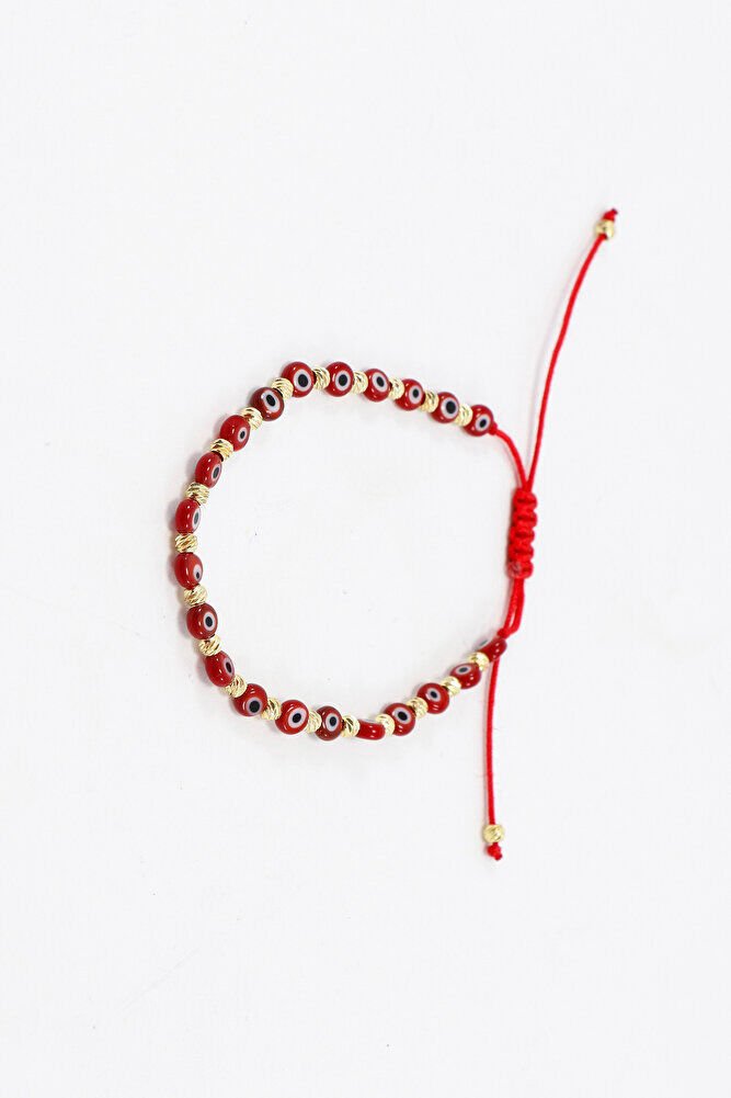 Elevator Red Glass Evil Eye Beaded Bracelet, Gift Bracelet